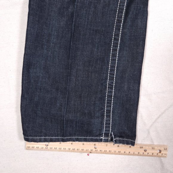 Big Star Blue Jeans Mens 38L Pioneer Boot Distressed Arcuates Stitching USA - Picture 8 of 16